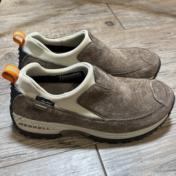 Merrell Polar Moc Waterproof Suede Hiking Trail Leather Slip On  Shoes Womens 9 - Picture 3 of 11